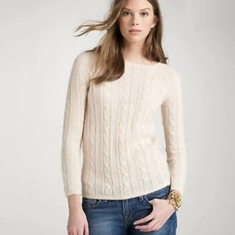 J Crew lightweight cable knit sweater
